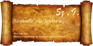 Szakmáry Indira névjegykártya